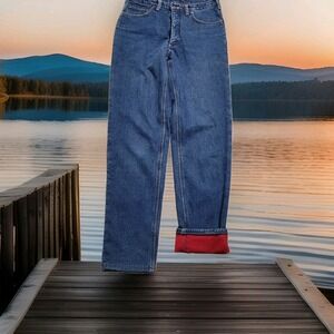 👖Vintage Lands End Pants Mens 32 Reg 32x34 Fleece Lined Square Rigger 90's Y2K